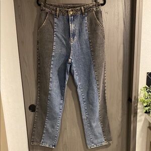 Two-Tone Denim Jeans